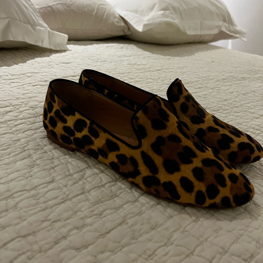 J crew smoking driver flat in leopard size 7